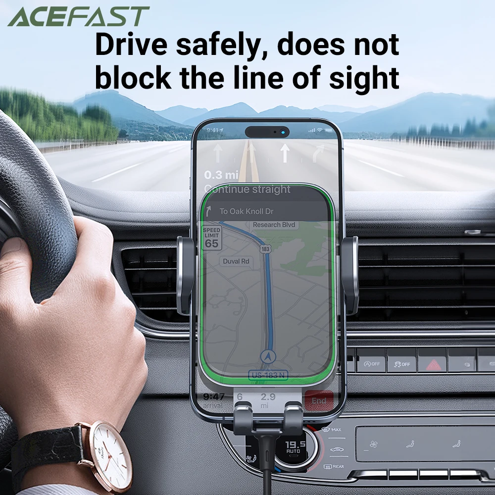 ACEFAST Automatic Sensing Wireless Charging Car Holder For iPhone 16/15 Pro Max 15W Fast Charging Air Vent Mount For Samsung S23