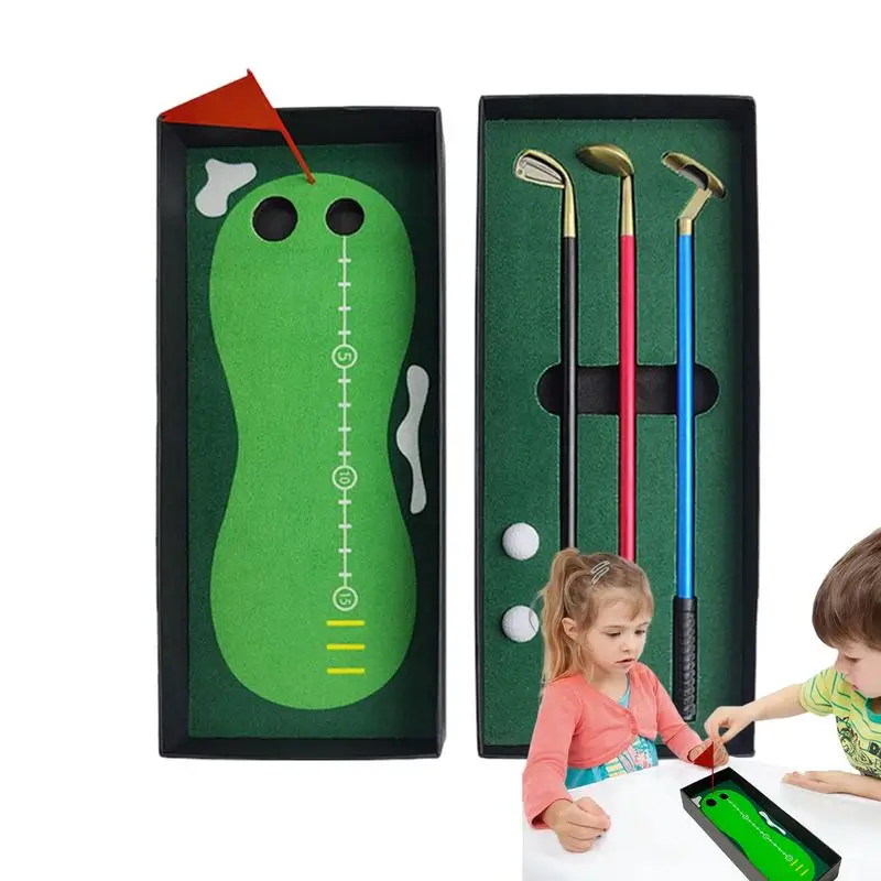 

Golf Pen Set Mini Desktop Golf Ball Pen Includes 3 Clubs Pen Balls Flag Desk Games Creative Writing Supplies