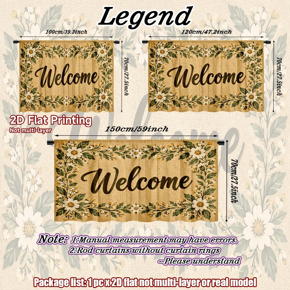2D flat 1pc French romantic style Floral Welcome Digital printing The rod-mount design makes installation convenient and is a