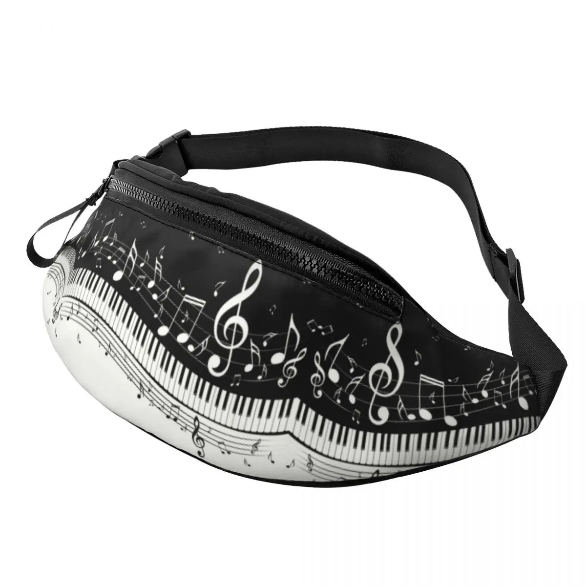 

Cool Classic Music Notes Piano Key Fanny Pack for Running Men Women Musician Pianist Crossbody Waist Bag Phone Money Pouch