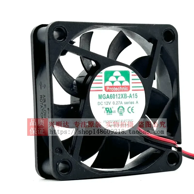 for Yongli 6015 MGA6012XB-A15 12V 0.27A 2-Wire Double Ball Bearing Cooling Fan New Original