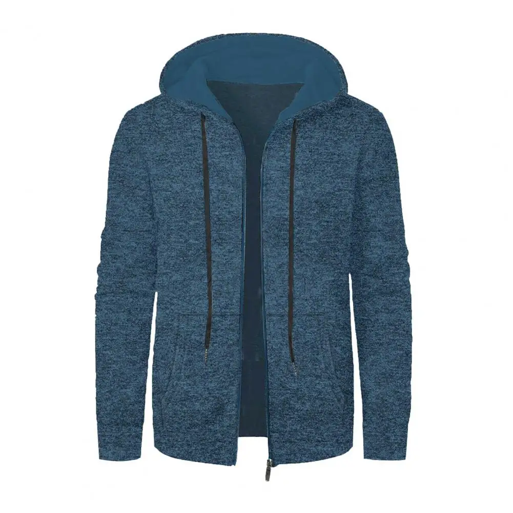 

Повседневная мужская куртка Мужская повседневная куртка с капюшоном на шнурке и карманами на молнии Однотонная спортивная куртка свободного покроя на каждый день