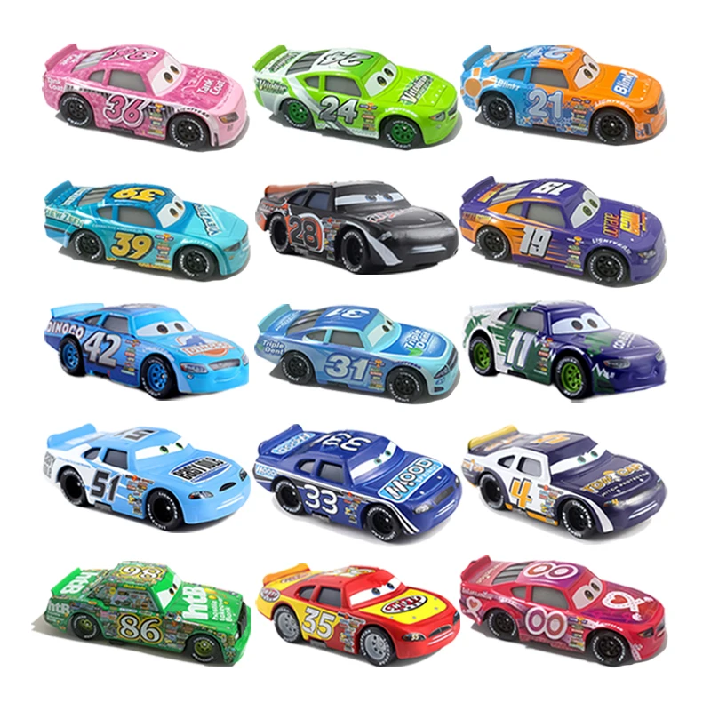 Pixar Cars 2 Cars 1 Lightning McQueen No: 00 No: 4 No: 11 Series Metal Diecast Car Collectibles Kids Birthday Christmas Gift Toy