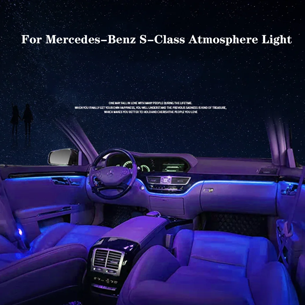 64 colors LED ambient light For Mercedes Benz S E GLK class w221 w222 W205 W213 W212 ambient lamp lights illuminated car Styling