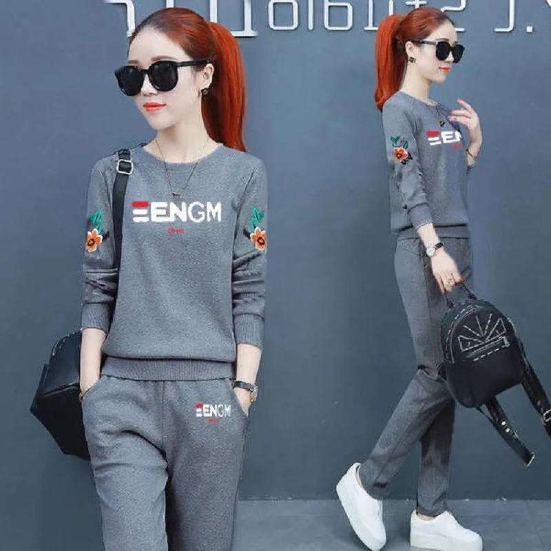 

Autumn and spring new Fashion women suit women's tracksuits casual set fleece sweatshirt two pieces set