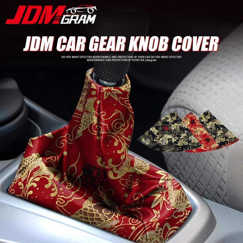 JDM Cloth Car Shift Knob Cover Universal Shifter Lever Boot Collars Racing Gearbox Gear Decoration Auto Interior Accessories