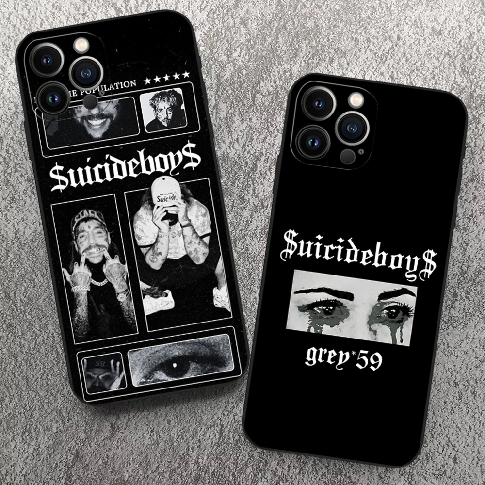 $uicideboy$ Uicideboy Suicideboys Funda de teléfono para Iphone 17 16 15 14 13 12 11 Pro Max Xr X Xs Mini Plus Funda de silicona suave negra