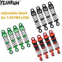 YEAHRUN 4Pcs Adjustable Shock Absorber Damper for 1/18 RC Crawler FMS LC80 Upgrade Parts