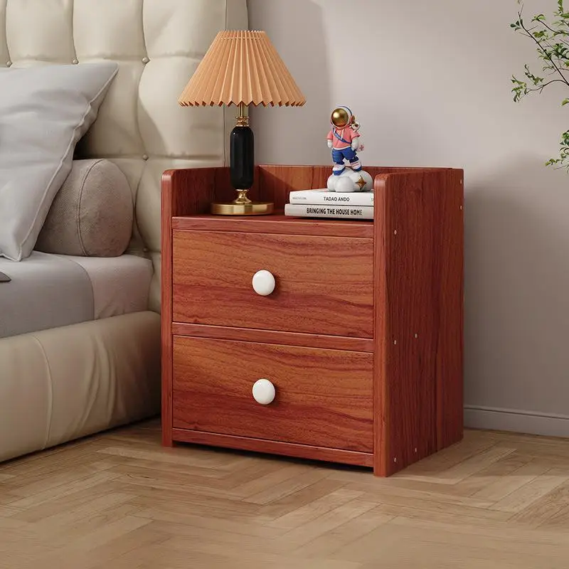 

Hot Sales Multi-styles Small Beige Color Bedside Table Cabinet Storage Hardwood Nightstand Walnut Color For Bedroom For Home