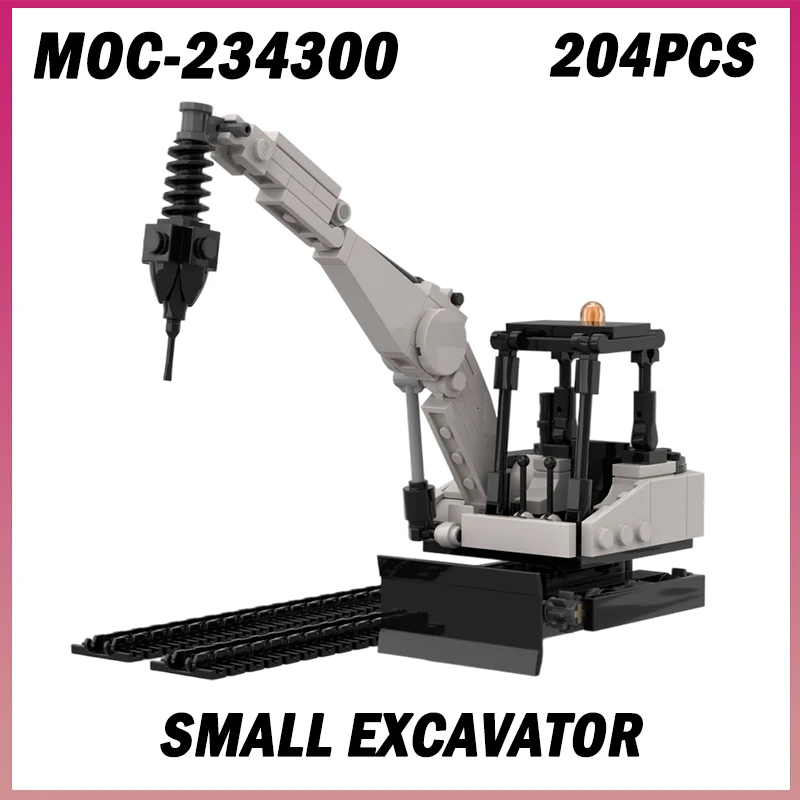 

MOC-234300 Small Excavator Urban Engineering Series Building Block Model Brick Set Creative Gifts Desktop Decoration 204PCS