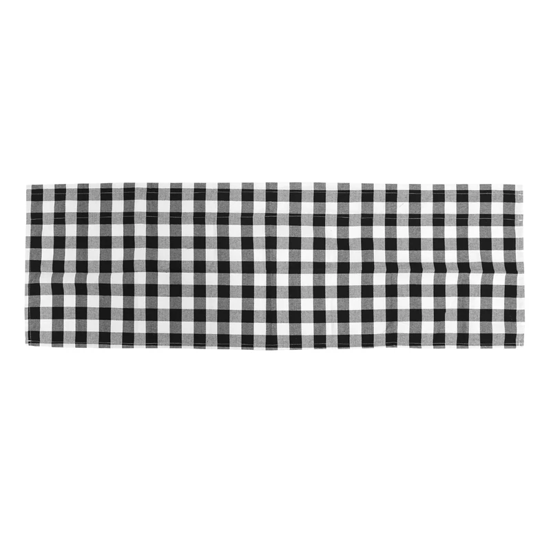 Buffalo Xadrez Valances para cozinha, Farmhouse Check, Janela Tratamento Decor, preto e branco