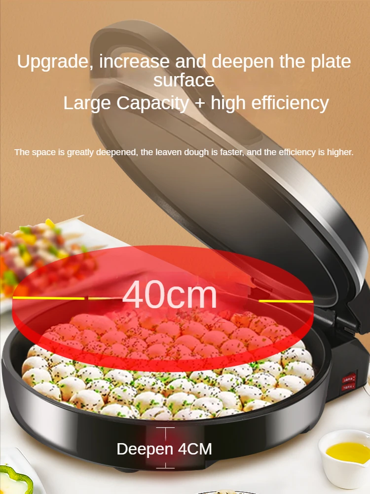 Teglia elettrica da 40cm riscaldamento a doppio lato grande calibro 2200W macchina per Pancake Maker Crepe Maker maquina Para Hacer Tortillas