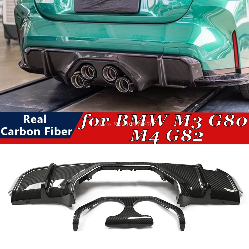 

For BMW M3 G80 M4 G82 2021 2022 2023 Dry Carbon Fiber Rear Middle Bumper Lip Rear Bumper Diffuser Body Kits Exterior Parts