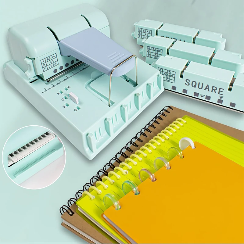 

Multifunctional Spiral Binding Machine, Mushroom-Hole and Ring Binder, DIY Hole Punch, 2:1 Square Hole Punch, Manual Hole Punch
