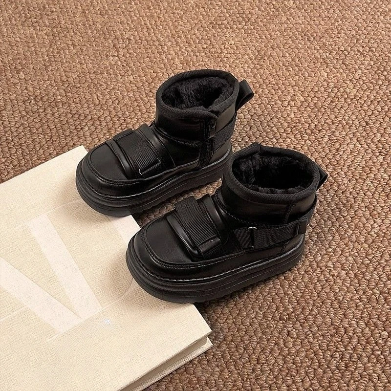 Sepatu Bot Salju Musim Dingin Anak-Anak Berlapis Bulu 2026 Fashion Termal Anti Selip Sepatu Bot Anak-Anak ​