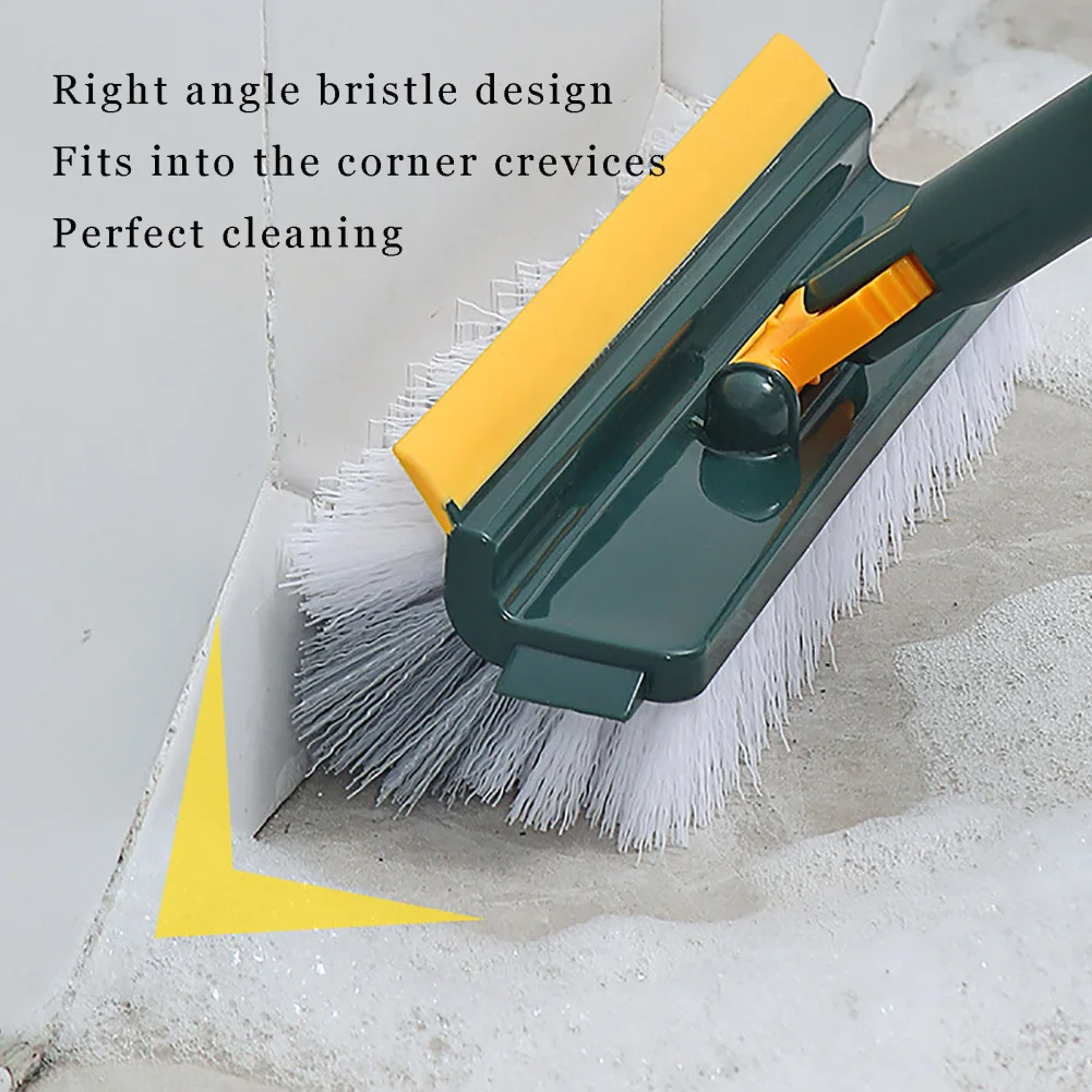 Floor Scrub Brush With Long Handle Multifunctional Floor Scrubber Brush Rotating Stiff Bristle Floor Brush Cleaning Wall Corner