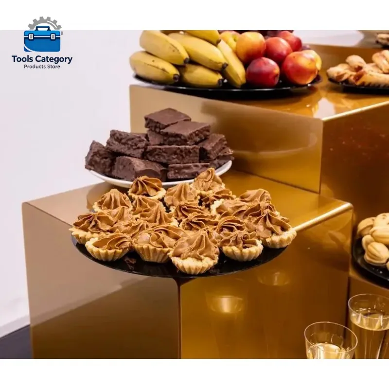 Low Price Creative Dessert Table Decoration Cold Meal Stand Break Cake Snack Rack Acrylic Cube Buffet Food Display Risers