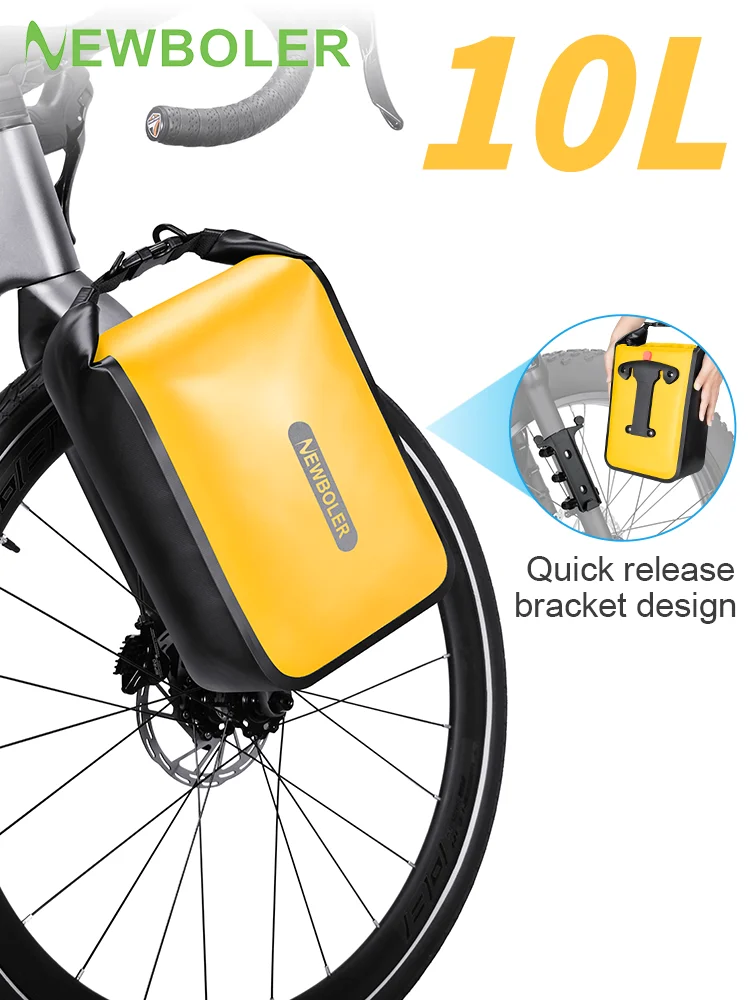 AliExpress NEWBOLER Bike Front Fork Bag Waterproof 10L Large Capacity Quick Release For Electric Hunting MTB Road Bike Cycling Shoulder Bag