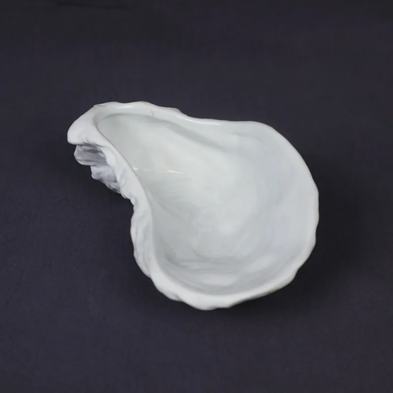 Japanese Restaurant Ceramic Oyster Plate, Creative Tableware, Hotel Club, High-Grade, Pure White, Special-Shaped Dish