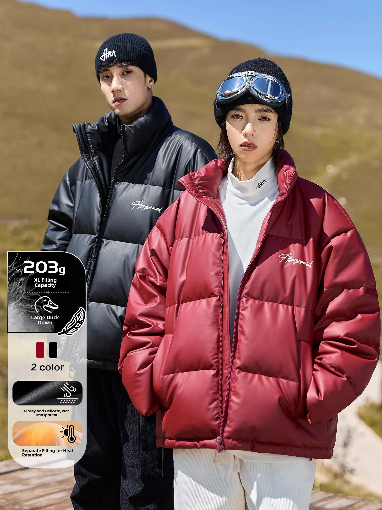 

Tongxianen Men's Thiened PU Leather down Jaet Du down Loose Bread Sle Winter Coat Trendy Brand Youth ular Daily ...