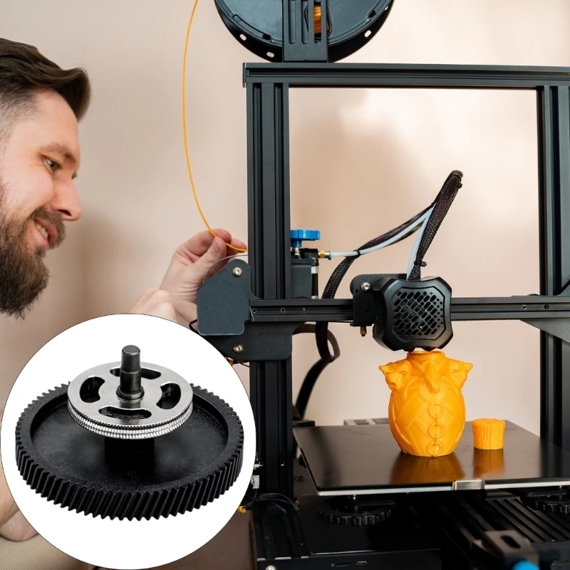 

Corrosion Resistant Steel Printer Gear for Lab H2D Featuring Integrated Shaft Design for Effortless Installation F19E