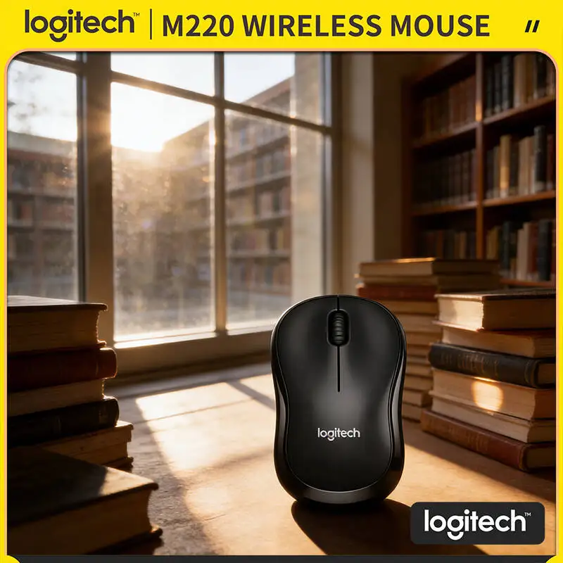 

Logitech M220 Wireless Mouse Silent Clicks 18-Month Battery 2.4GHz Link 3 Buttons Ergonomic Comfort Design