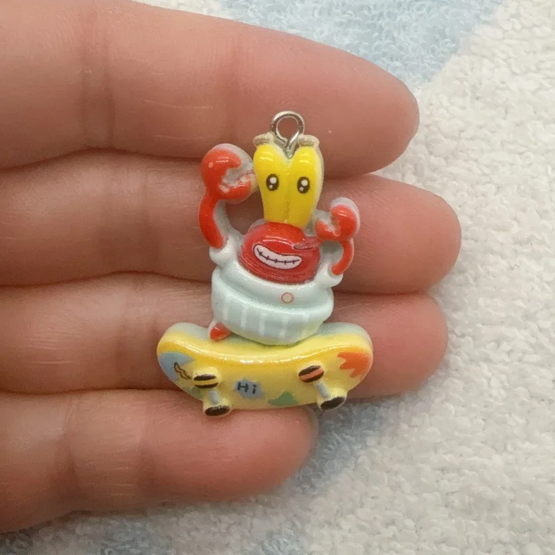 10pcs cartoon resin pendant, DIY jewelry making earrings, keychain accessories view 4