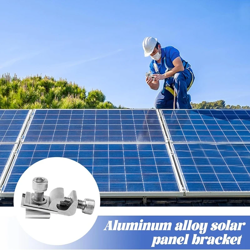 AB42-Solar Panel Grounding Clips, Solar Panel Ground Lug Standard, Solar Panel Mounting Brackets, Grounding Eyelets,Pack Of 6