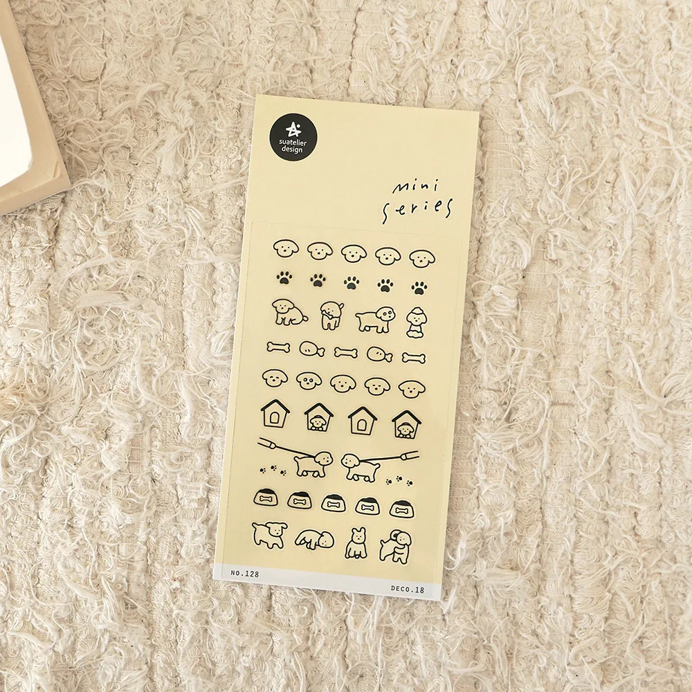 Korean Import Suatelier Mini Puppy Food PET Sticker Scrapbooking Diy Journaling Diary Stationery Sticker School Supplies 128
