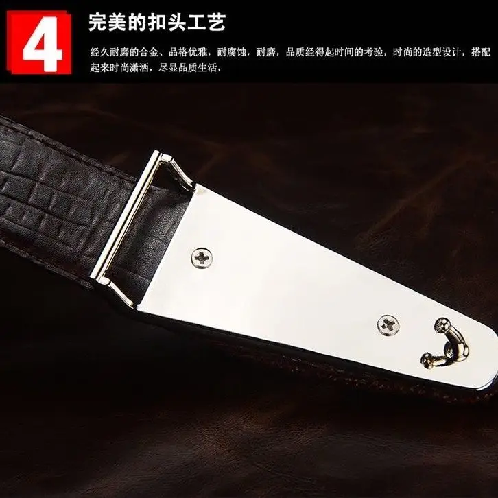 Luxury Crocodile Belt Men Genuine Leather Designer Automatic Buckle Business Alligator Strap Real Cowhide Ceinture Homme Waistba