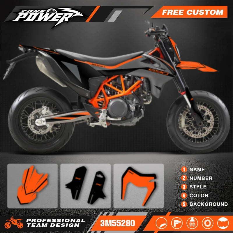 Powerzone Graphics Motorcycle Decal Sticker Deco Kits For KTM SMC 690 2019 2020 2021 SMC-R 690 enduro Customized Number 07