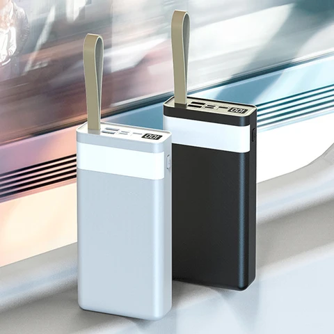 Большая емкость 30000 мАч Power Bank с двумя портами USB, быстрая зарядка для iPhone 15 14 Xiaomi Samsung, портативный запасной аккумулятор Powerbank