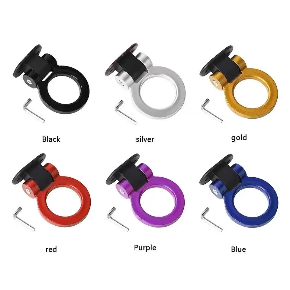 ABS Car Styling Trailer Hooks Sticker Decoration Car Auto Rear Front Trailer Simulation Racing Ring Vehicle Towing Hook