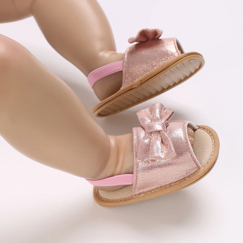 0-18M Baby Cute Preschool Summer Sandals Pink Princess Casual Soft Rubber Sole Anti slip Single Shoes Girl\'s Walking Shoes