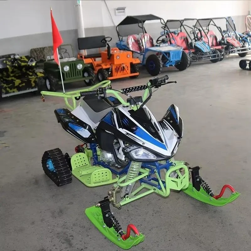 Kids Snowmobile 125cc 4-Stroke Electric Start Gas ATV Snow Scooter Winter Sports Ride-On Vehicle for Children
