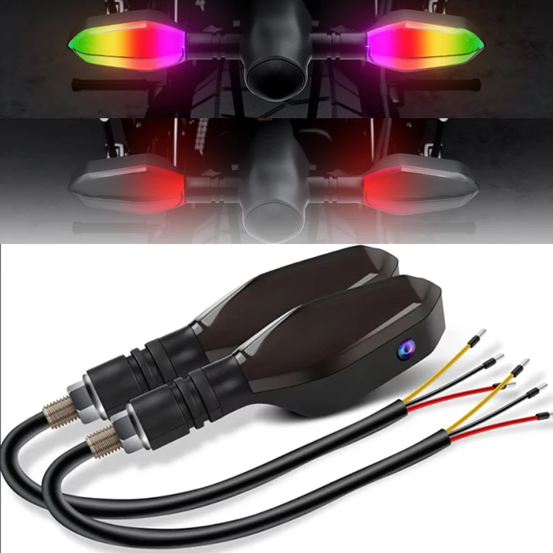 1 par de luces LED de señal de giro para motocicleta, lámpara de proyección, luces indicadoras de Flash de flujo secuencial, luz para correr para Sportster