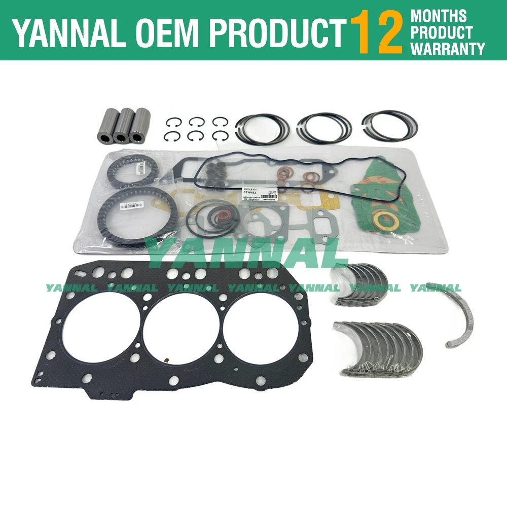 3TNV82A Overhaul Re-ring Kit For Yanmar Engine John Deere 790 2520 2027 Tractor