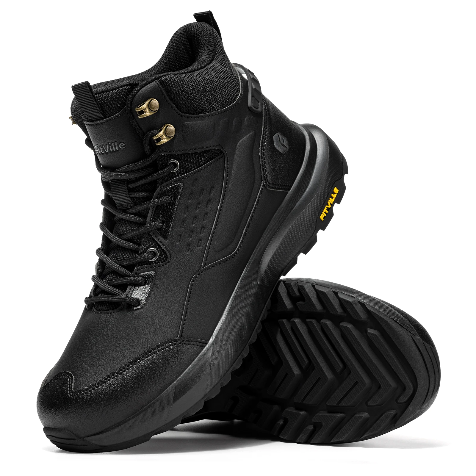 Fittington أحذية المشي للرجل الكاحل أحذية التنزه منتصف العجل الأحذية الدانتيل يصل Ventilat دعم عدم الانزلاق الرحلات في الهواء الطلق الأحذية