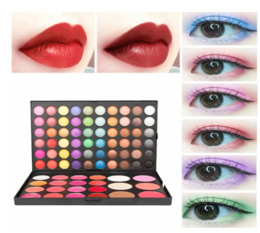 82 Color Matte Pearl Eyeshadow Palette Makeup Full Sets Lipstick Blush Concealer Eye Shadow Plate Make Up Girl Beginner Kits Box