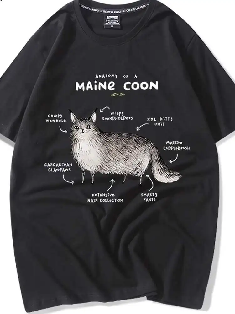 Loose Fit Short Sleeve T-Shirt Unisex Summer Breathable Casual Style  Hound Dog Cartoon Print T-Shirt for Youth And Teens