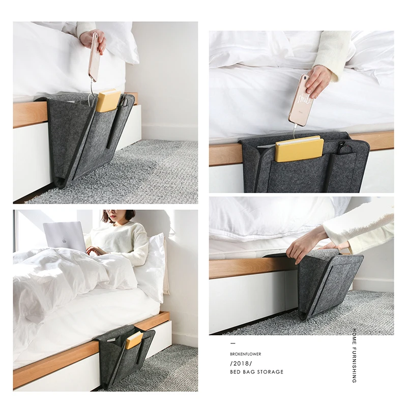 منظم تعليق السرير الجديد 2025 - جيوب تخزين اللباد للأريكة وجانب السرير وجهاز التحكم عن بعد وحل تخزين الألعاب #5