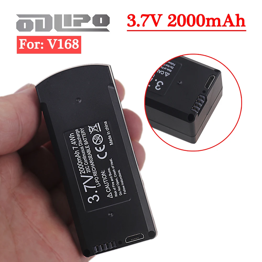Bateria de drone v168 6k, 3.7v 2000mah para v168 pro rogps, drones de controle remoto, quadricóptero, aeronave, peças de reposição, acessórios
