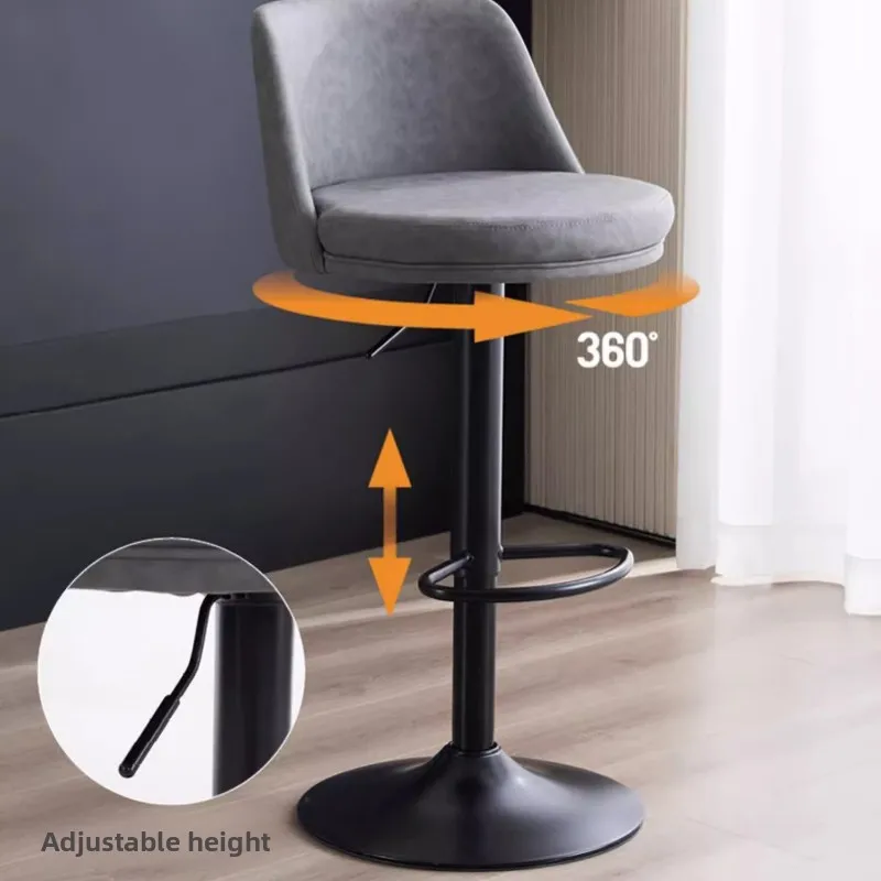 주방 하이 바 의자 인테리어 회전형 북유럽 스타일 높이 조절 가능 식탁 의자 등받이 고급 바 의자 가구