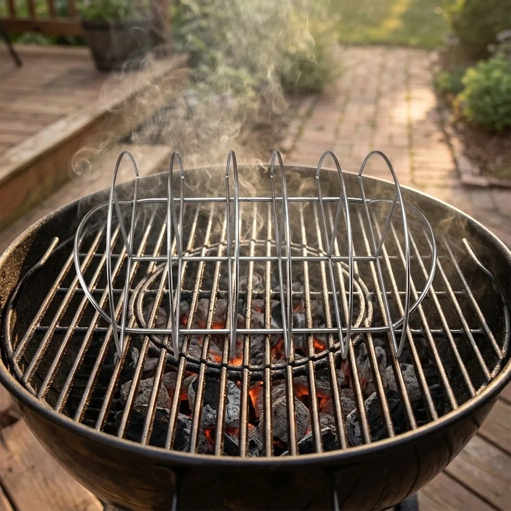 For Grilling Rib Rack with Compact Portable for Design - 37.8 for x 24.6 for x 11.8 cm Metal Rack for Backyard and Tailgating
