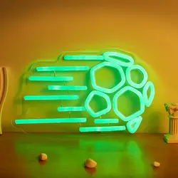 Chi-buy Neon LED do piłki nożnej zasilany neony lampka nocna 3D sztuka ścienna i pokój gier wystrój salonu do sypialni