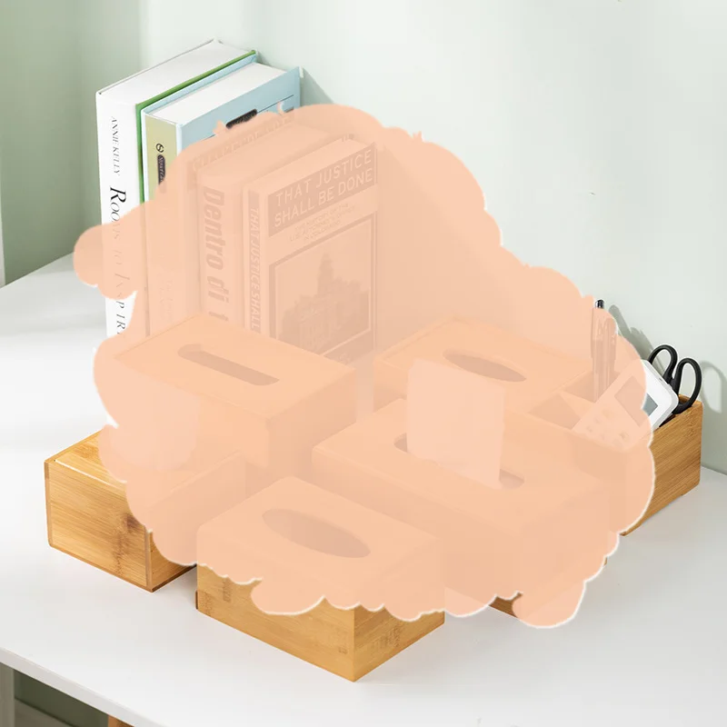 Wooden Tissue Box Modern Minimalist Design Tissue Box Holder Wood Tissue Case For Hotel Restaurant Hotel Office Easy-Refill