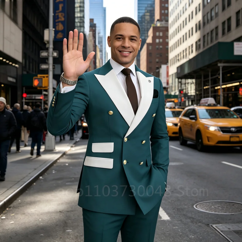 

Мужской однотонный приталенный костюм-двойка для свадьбы, выпускного вечера, торжественных мероприятий, лучший наряд для шаферов