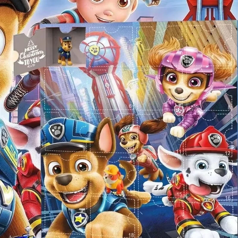 New Hot Anime Paw Patrol Dog Calendario Blind Box Avvento con figure Conto alla rovescia di Halloween Giocattoli Regalo di Natale da collezione per i bambini