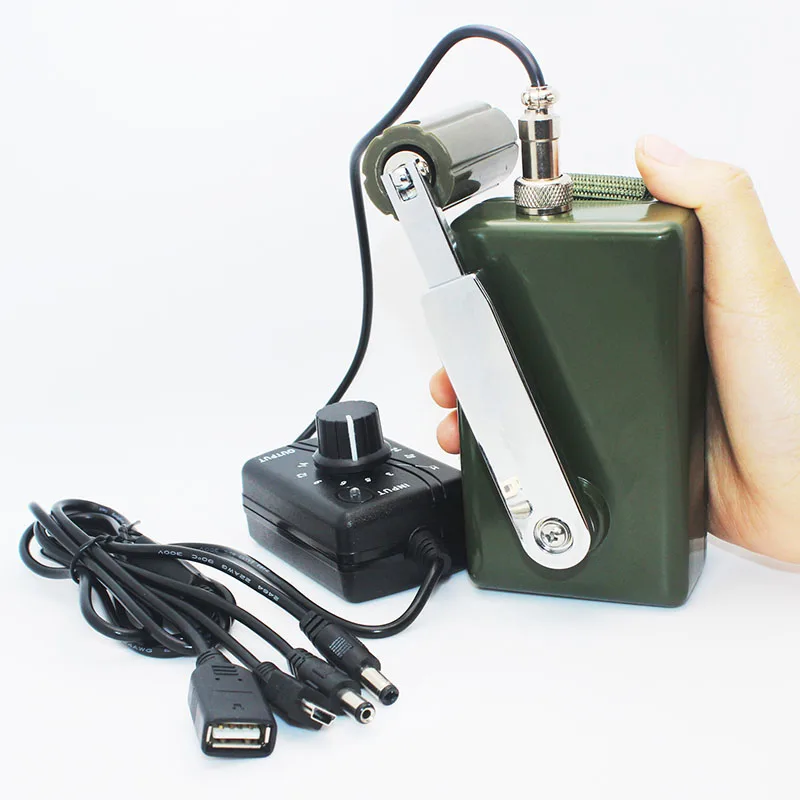 

Cheap NEW 30W/28V Portable Dynamo Phone Charger Military 30W/0-28V Hand Crank Generator Outdoor Mobile Phone Computer Charging
