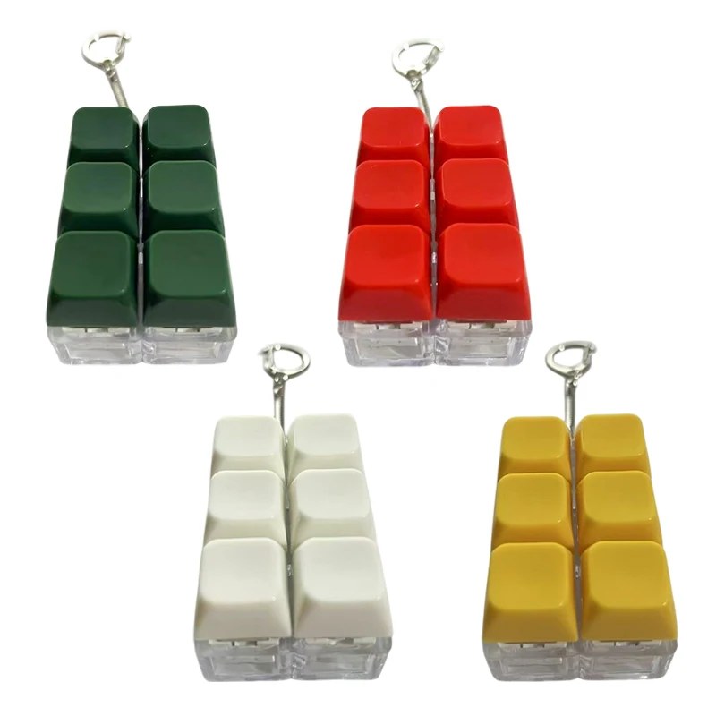 6 مفاتيح زر الاصبع مكافحة الإجهاد اللعب المفاتيح لوحة المفاتيح الميكانيكية محور تستر أغطية المفاتيح مع أضواء LED إصبع لوحة المفاتيح قبعات لعبة